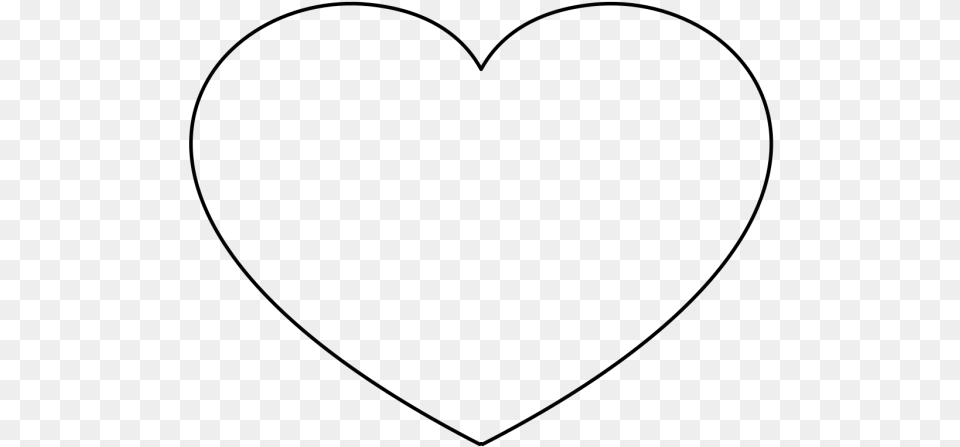 Outline Drawings Of A Heart, Gray Free Png