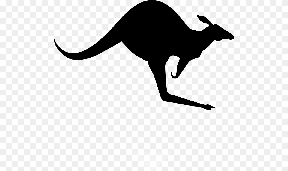 Outline Foil Designs Kangaroo Clipart Black, Animal, Mammal Png Image