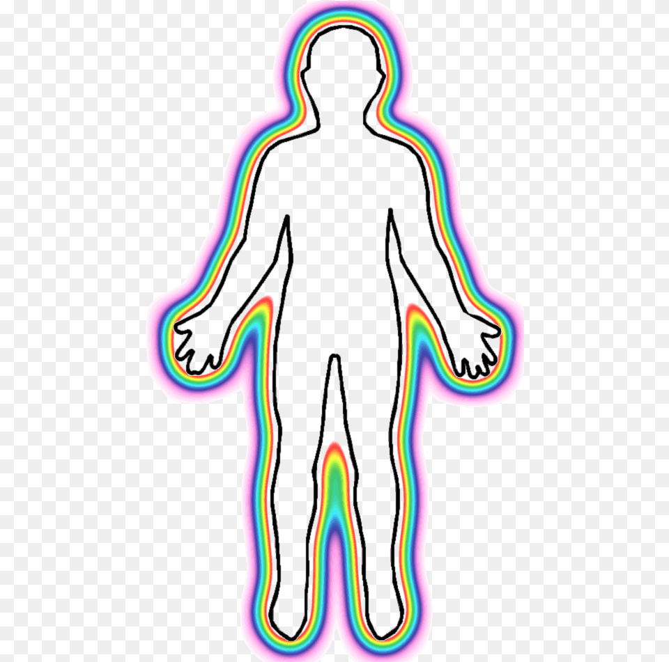 Outline Human Body Transparent Human Body Outline, Light, Neon, Person Png Image