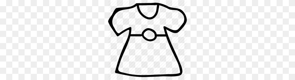 Outline Image Of Frock Clipart Sleeve Dress Clip Art, Clothing, T-shirt, Bow, Weapon Free Png Download