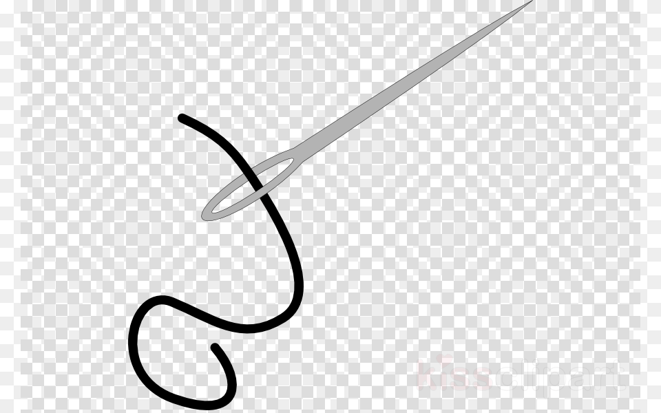 Outline Image Of Needle Clipart Hand Sewing Needles Clip Art, Badminton, Person, Sport, Text Png