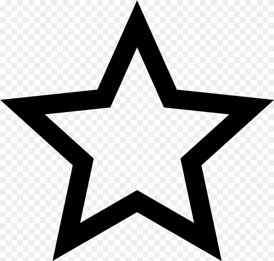 Outline Image Of Star, Gray Png