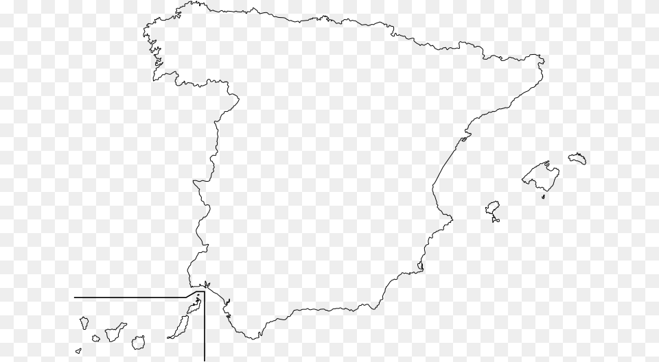 Outline Map Of Spain Spain Map Outline, Gray Png