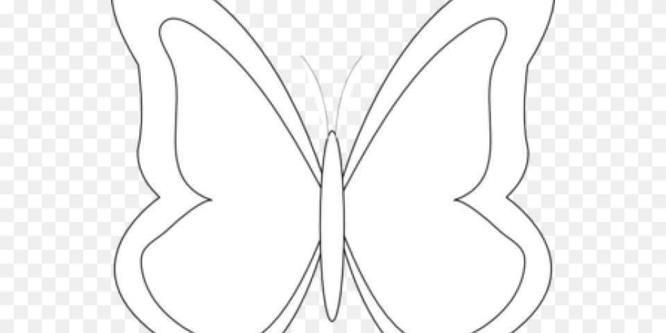 Outline Of A Butterfly Pieridae, Stencil, Bow, Weapon, Animal Free Png