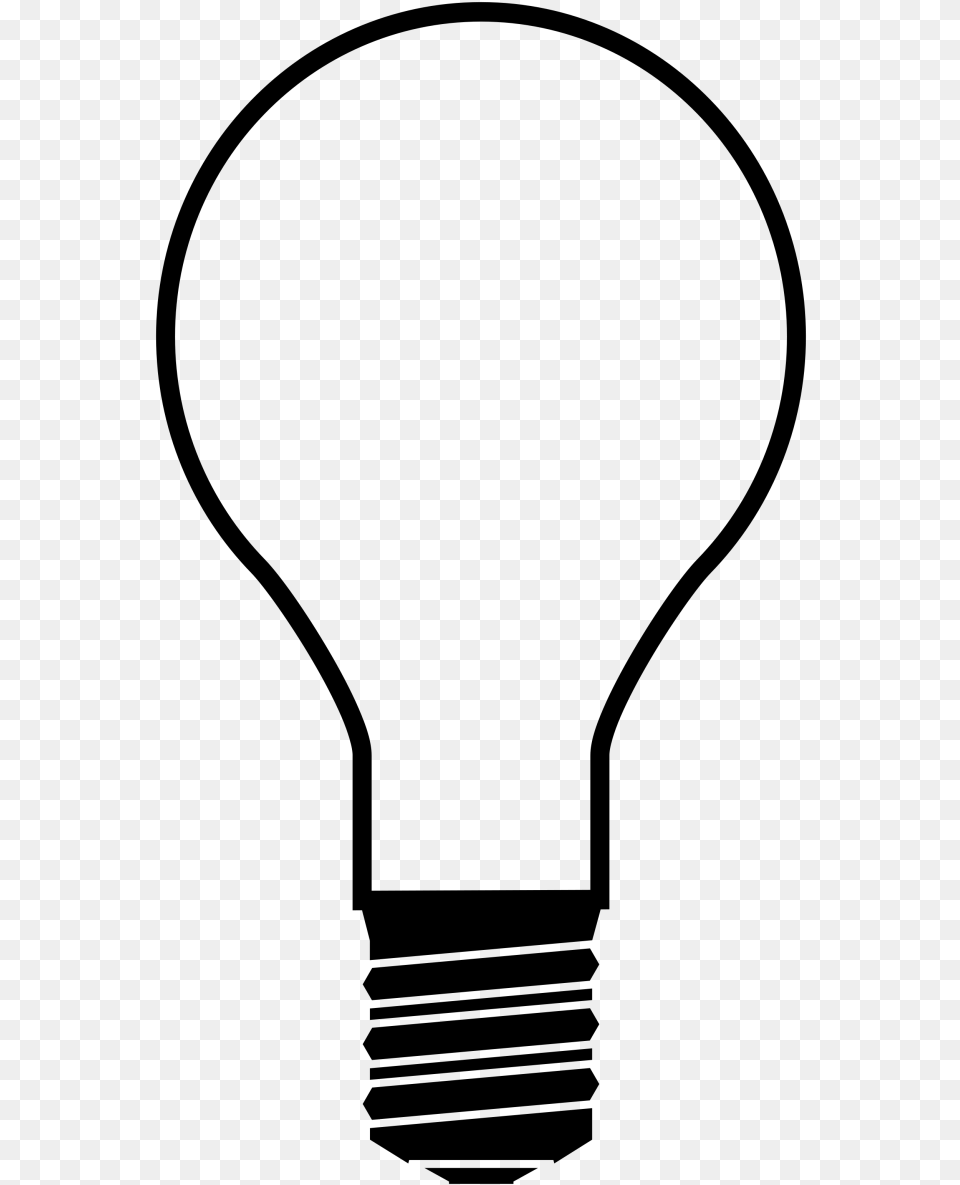 Outline Of A Light Bulb, Gray Png Image