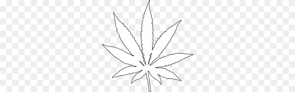 Outline Of A Pot Leaf, Plant, Weed, Stencil, Person Free Png Download