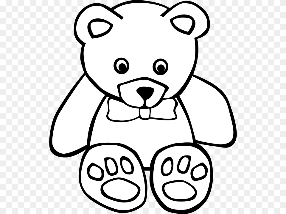 Outline Of A Teddy Bear Download Clip Art, Stencil, Animal, Wildlife, Mammal Free Png