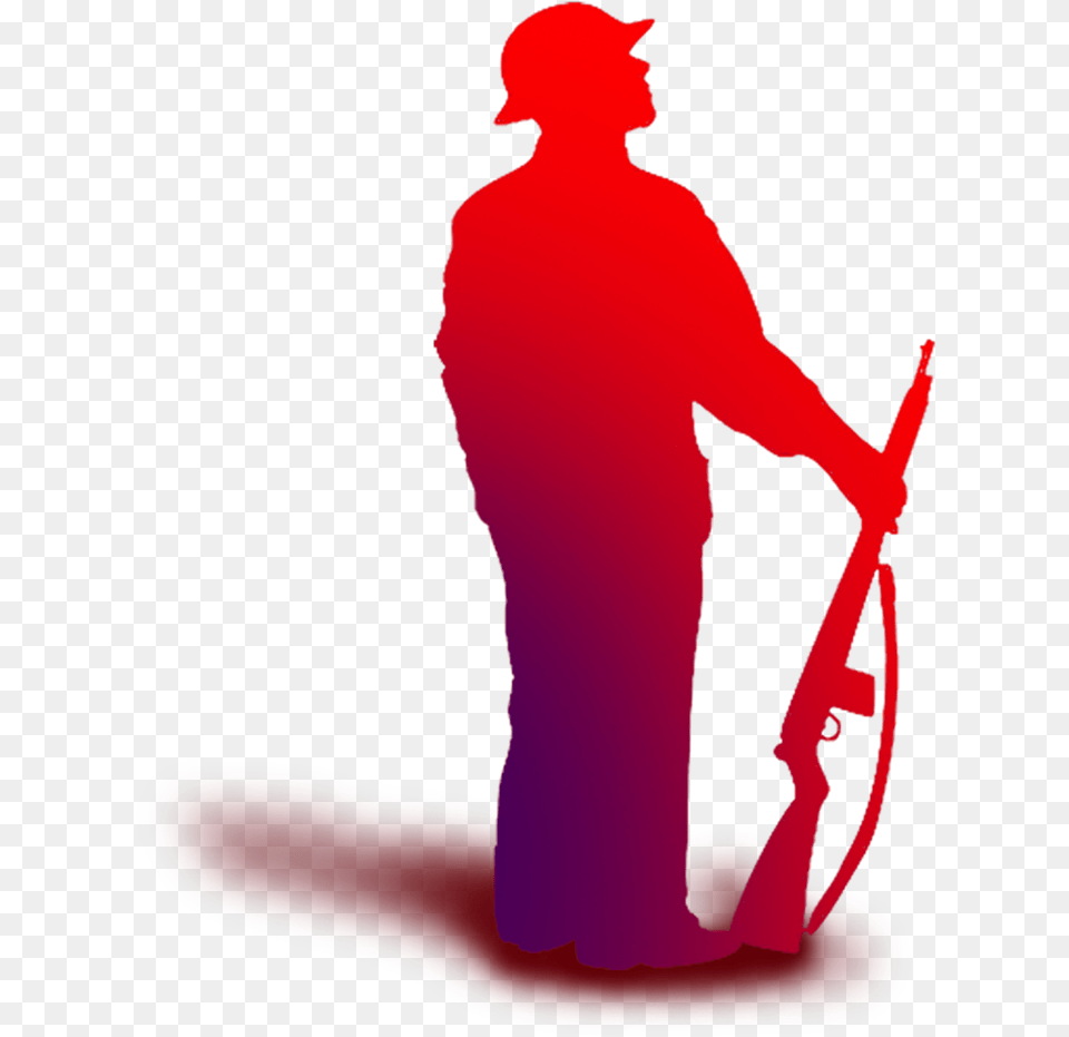 Outline Of Army Man Soldier Silhouette, Weapon, Firearm, Person, Male Png