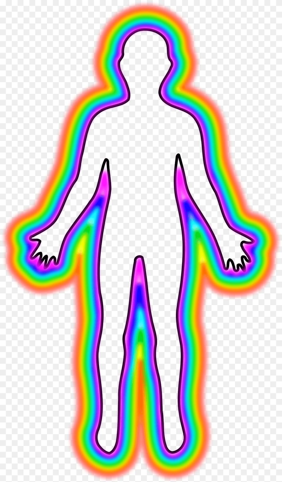 Outline Of Body, Light, Neon, Purple, Person Free Transparent Png