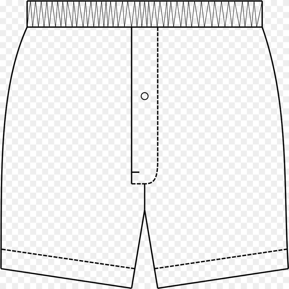 Outline Of Boxer Shorts, Gray Free Transparent Png