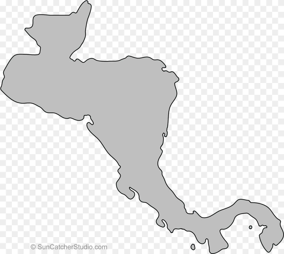Outline Of Central America Free Png