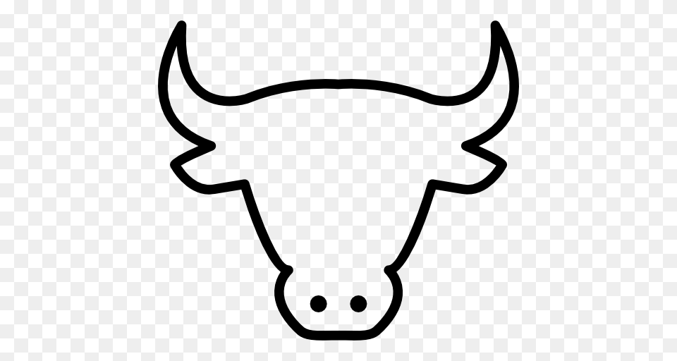 Outline Of Cow, Gray Png