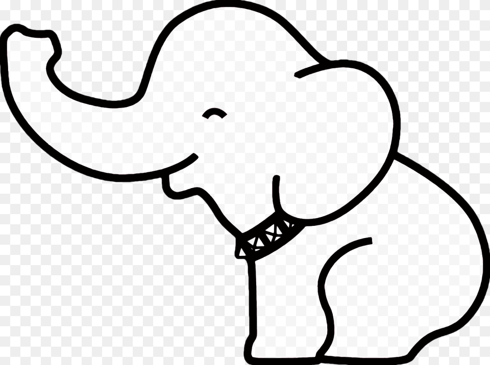 Outline Of Elephant Free Download Clip Art, Stencil, Baby, Person Png Image