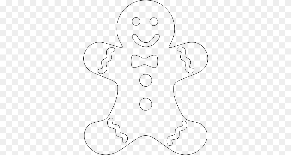 Outline Of Gingerbread Man Cookie, Food, Sweets, Person Free Transparent Png