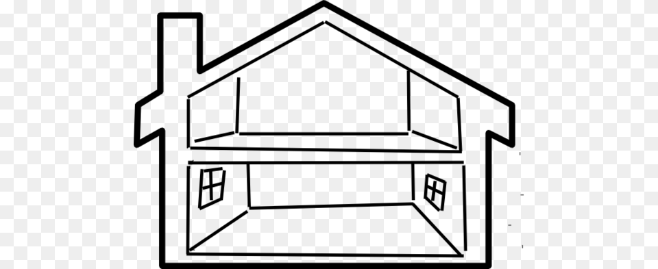 Outline Of House Group With Items, Gray Free Transparent Png