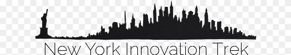 Outline Of New York City With The Words New York Innovation New York Skyline, Nature, Outdoors, Architecture, Building Free Transparent Png