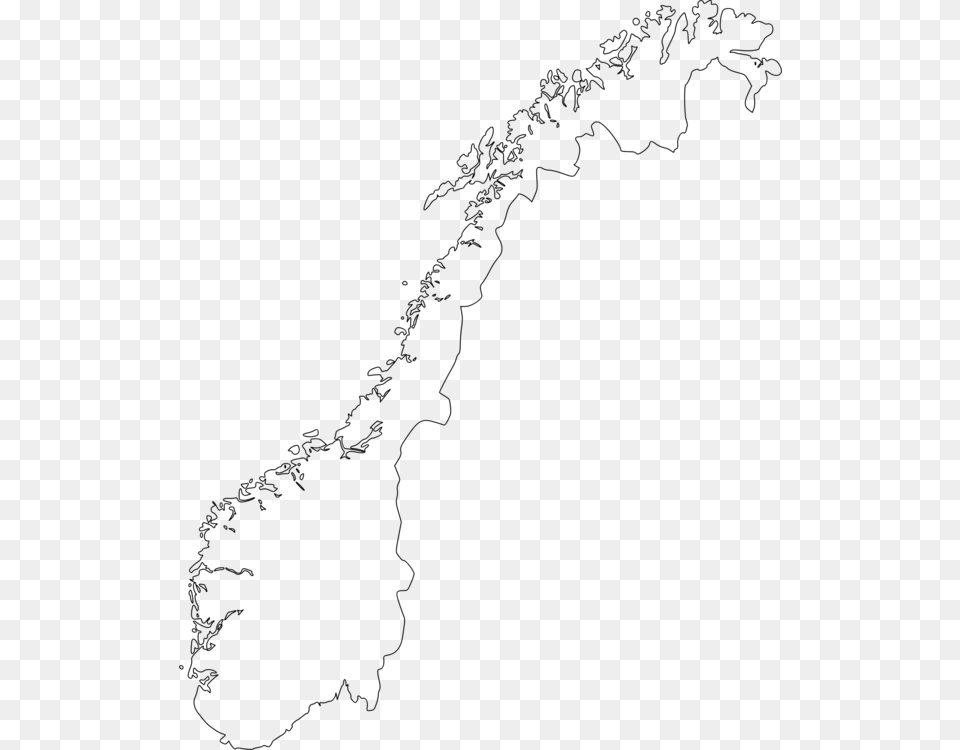 Outline Of Norway Blank Map Norway Map Outline, Gray Free Png