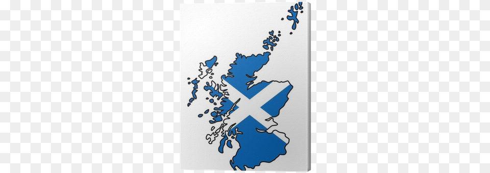 Outline Of Scotland Filled In With Scottish Flag Canvas Outline Of Scotland, Chart, Plot, White Board, Map Free Transparent Png