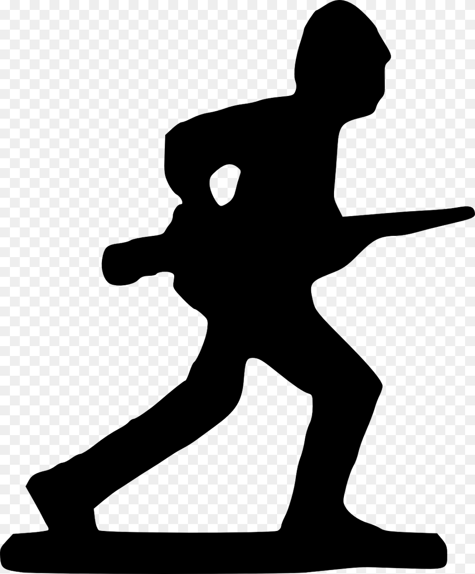 Outline Of Soldier, Gray Free Png