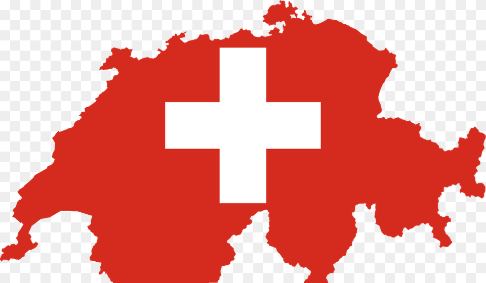 Outline Of Switzerland Mashed Up With Swiss Flag Design Switzerland Map With Flag, Logo, First Aid, Symbol, Cross Png Image