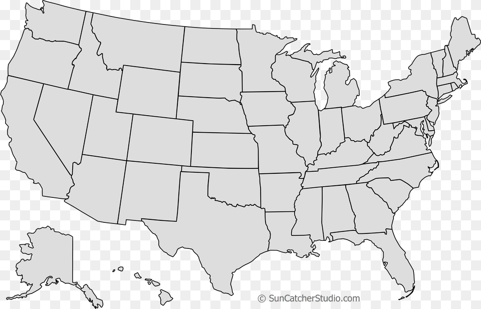 Outline Of United States, Chart, Plot, Map, Atlas Free Transparent Png