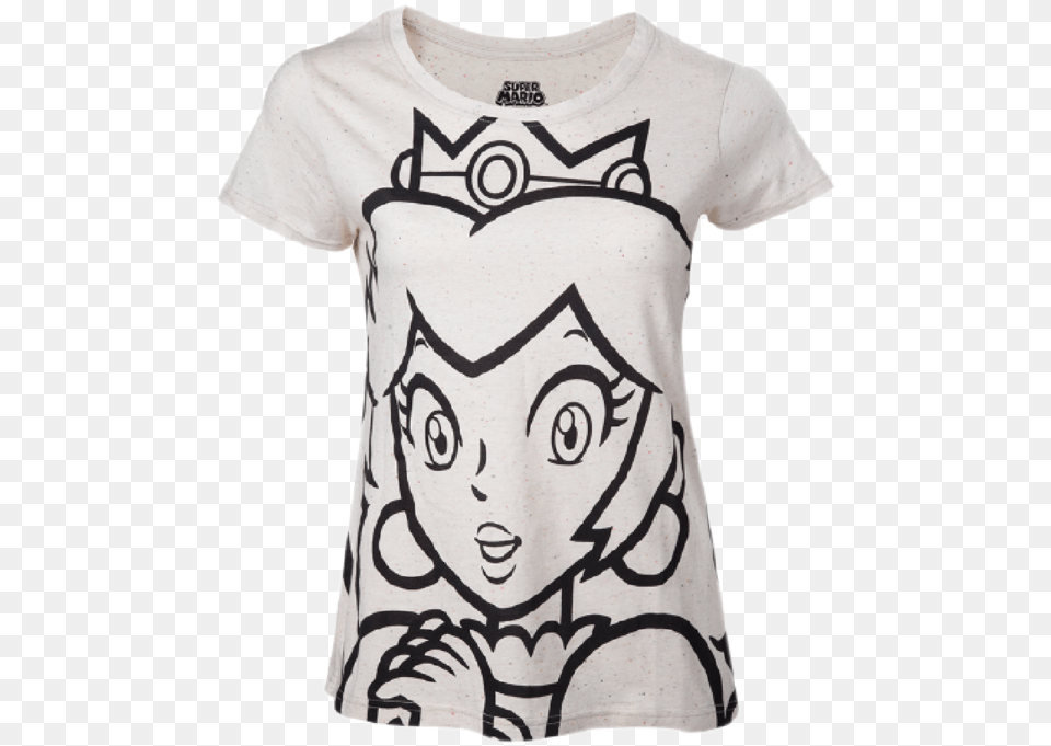 Outline Peach Female T Shirt Camiseta Para Mujer De La Princessa Peach, Clothing, T-shirt, Face, Head Free Png Download