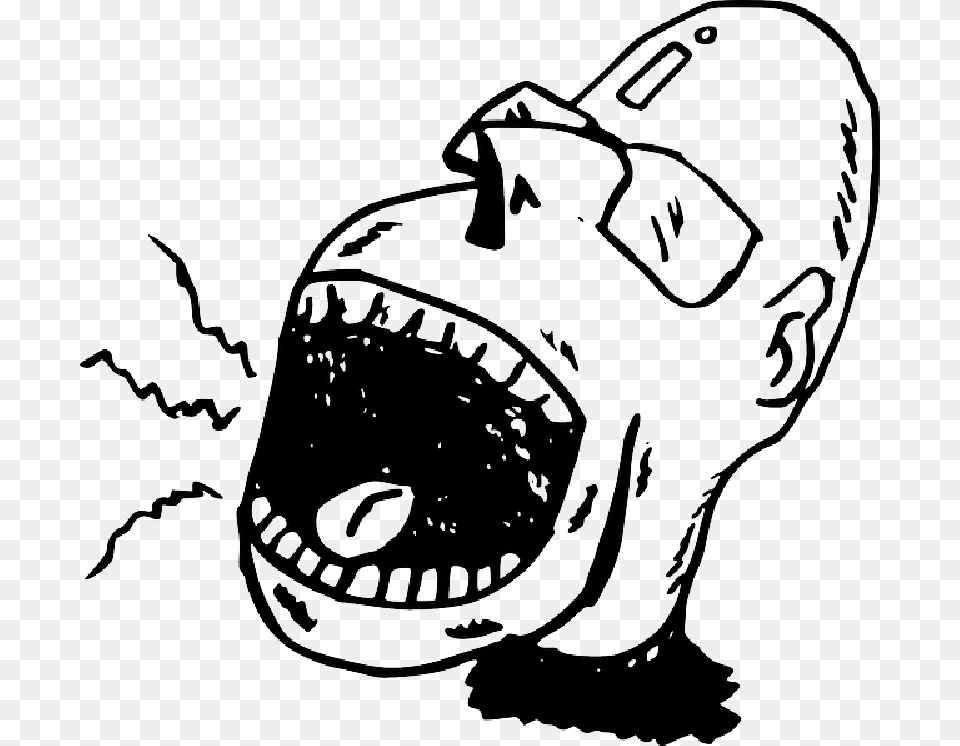 Outline People Man Guy Face Person Human Cartoon Screaming Person Clipart, Stencil, Art, Drawing Png Image