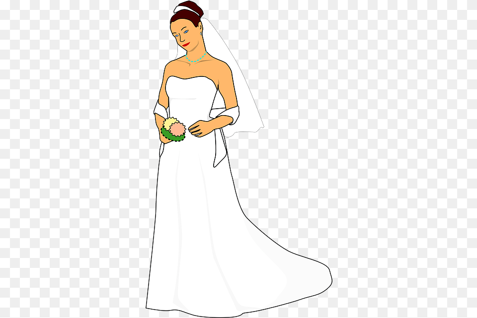 Outline People Silhouette Wedding Bride Groom Public Bride Silhouette Clip Art, Formal Wear, Wedding Gown, Clothing, Dress Png Image