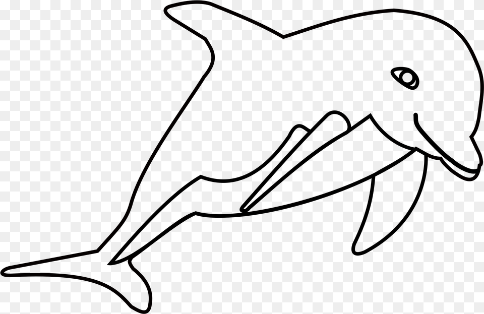 Outline Picture Of Dolphin, Animal, Sea Life, Mammal, Silhouette Free Png Download