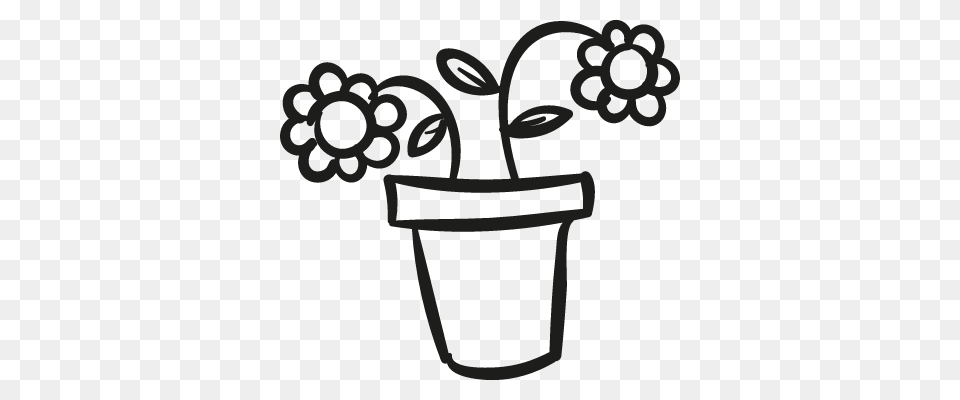 Outline Picture Of Flower Pot, Plant, Potted Plant, Jar, Stencil Png Image