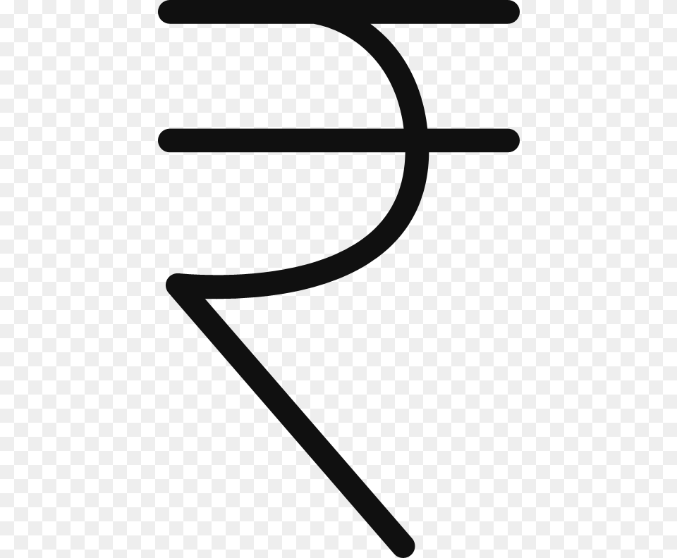 Outline Picture Of Rupee Symbol, Gray Free Png