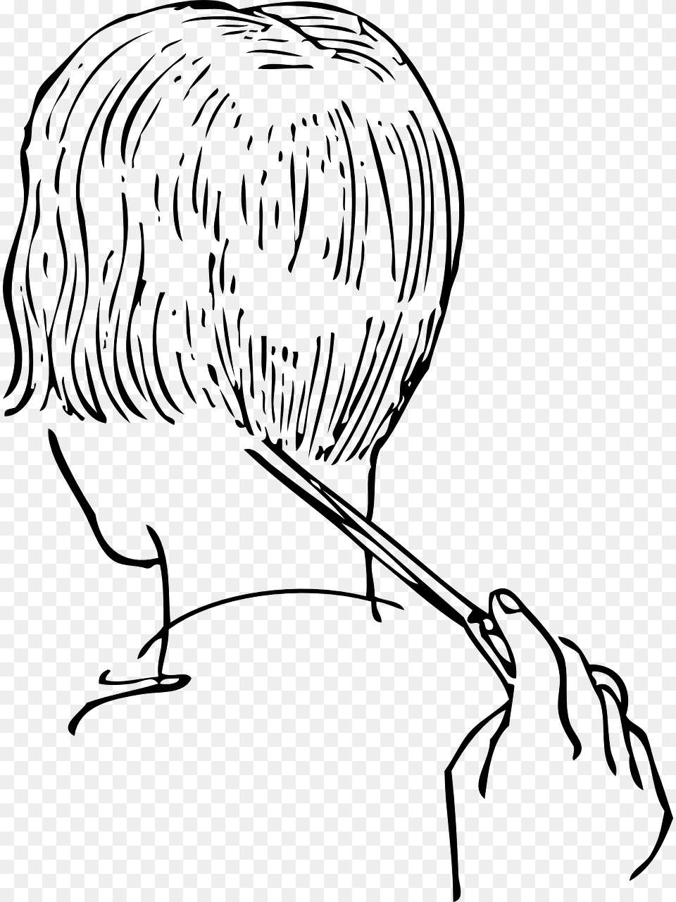Outline Pictures Of Cutting Hair, Gray Free Png