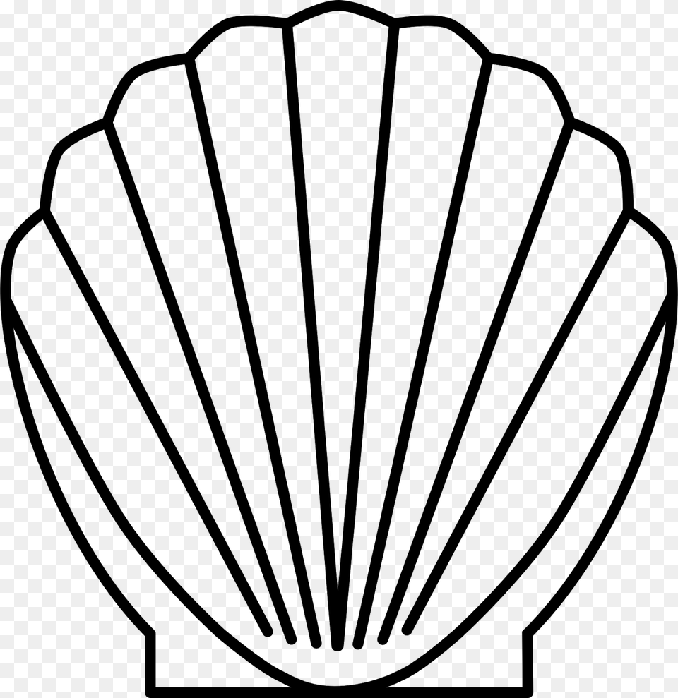 Outline Seashell Clip Art, Gray Free Transparent Png