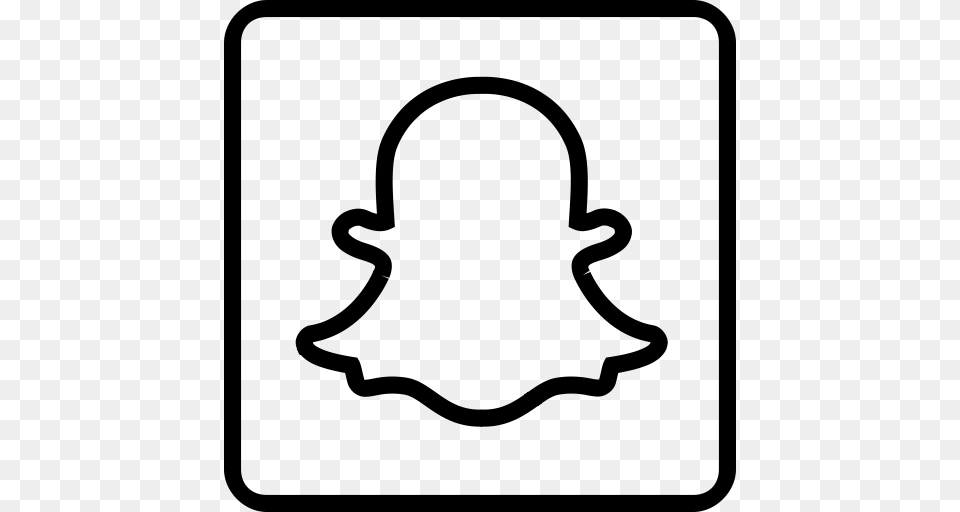 Outline Snapchat Social Icon, Gray Png