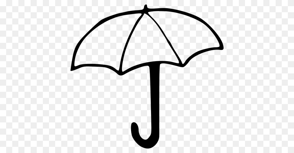 Outline Vector Clip Art Of An Umbrella, Gray Free Png Download