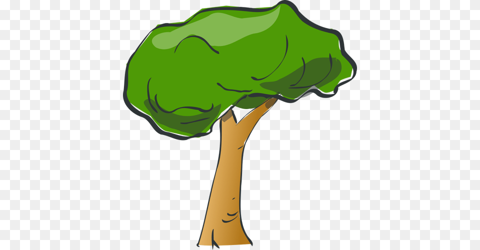 Outlined Cartoon Tree, Plant, Broccoli, Food, Produce Free Png Download