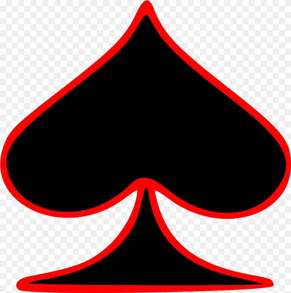 Outlined Spade Playing Card Symbol Clip Arts Red And Black Spade, Face, Head, Person, Bow Free Png