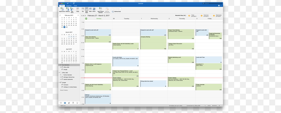 Outlook 2016 For Mac Gets Google Calendar And Contacts Outlook Calendar, Text, Page, Computer Hardware, Electronics Png