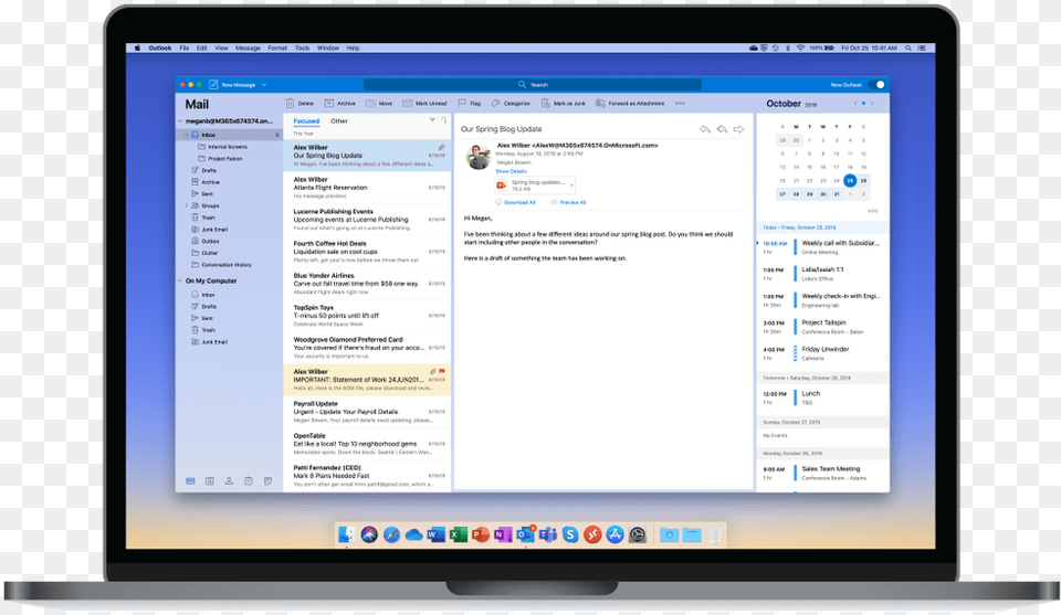 Outlook For Mac 2019, Monitor, Computer Hardware, Electronics, File Free Transparent Png