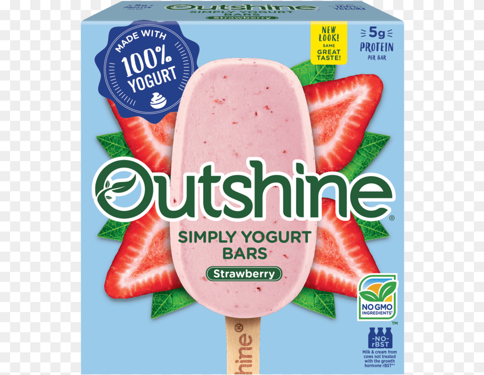 Outshine Strawberry Simply Yogurt Bars Outshine Yogurt Bars, Ketchup, Food, Berry, Plant Free Png
