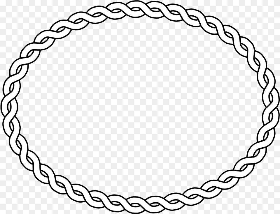 Oval Black And White Clipart Circle Rope Border, Accessories, Bracelet, Jewelry, Necklace Png Image
