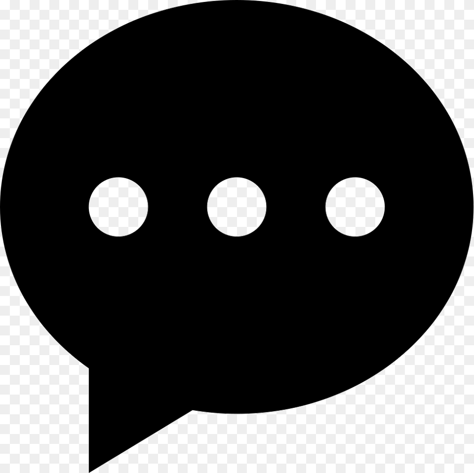 Oval Black Speech Balloon With Three Dots Inside Icon, Stencil, Astronomy, Moon, Nature Free Png Download