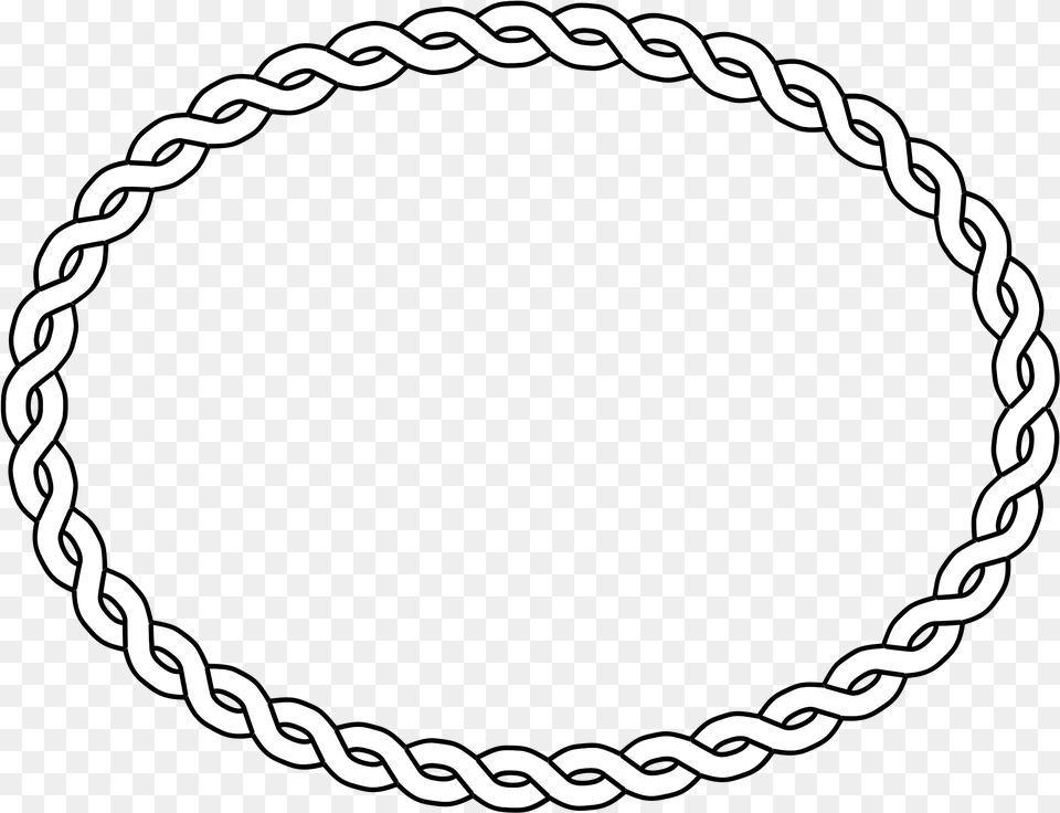 Oval Clipart Black And White Oval Vector Rope Border, Accessories, Bracelet, Jewelry, Necklace Png