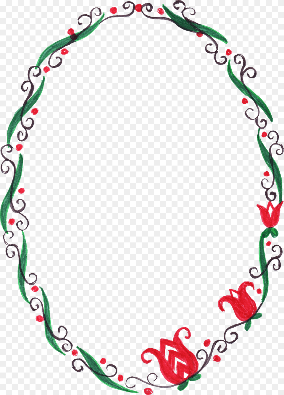 Oval Flower Frame Oval Shape Design Flower, Accessories, Jewelry, Necklace Free Png Download