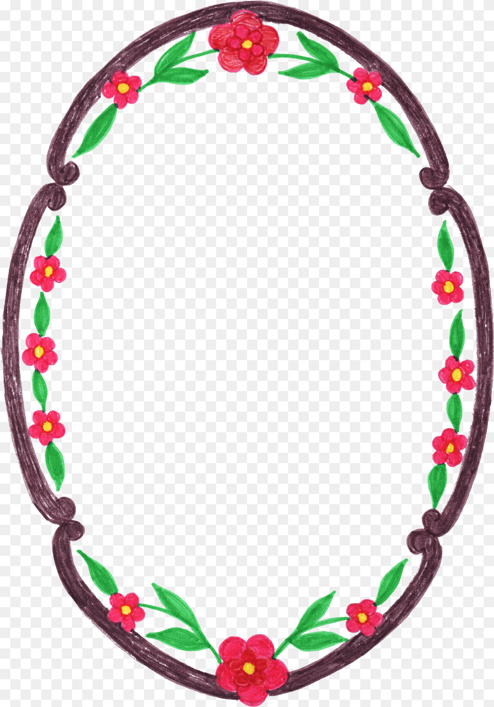 Oval Flower Frame Transparent Portable Network Graphics, Accessories, Jewelry, Necklace, Plant Free Png Download