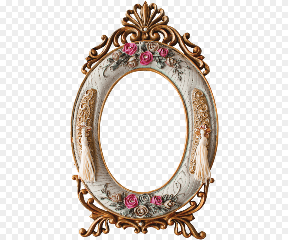 Oval Frame Vintage Colors Mirrored Picture Frames Vintage Gold And Silver Frame, Photography Png