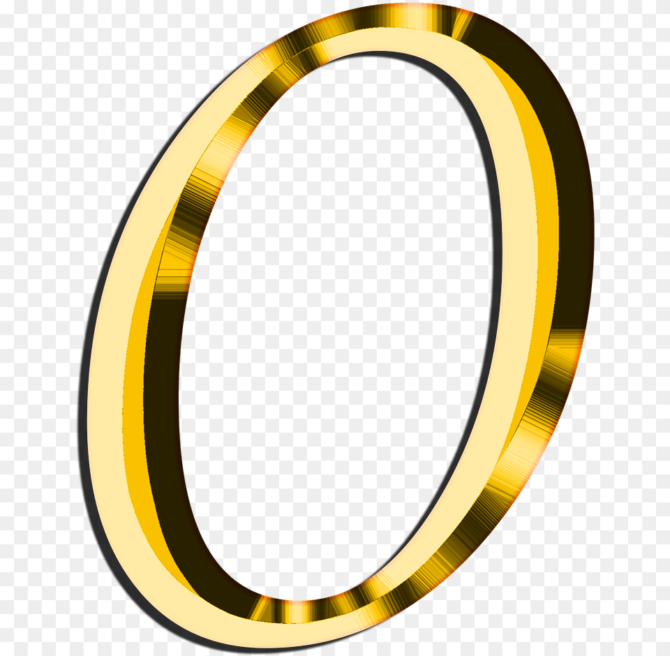 Oval Gold Number 0, Accessories, Jewelry, Ring Free Png Download
