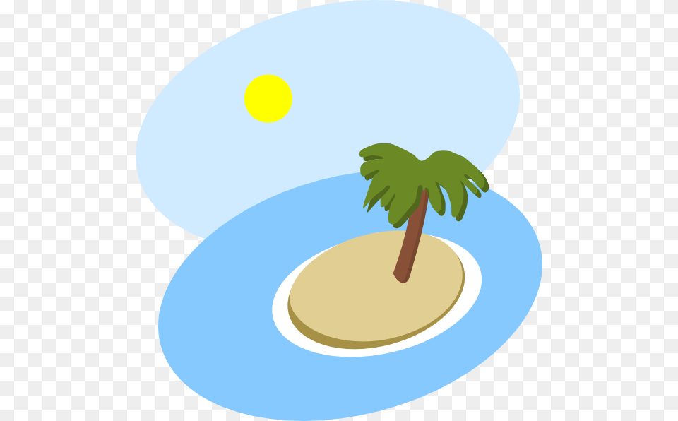 Oval Island Scene Clip Art, Palm Tree, Plant, Tree, Land Free Png