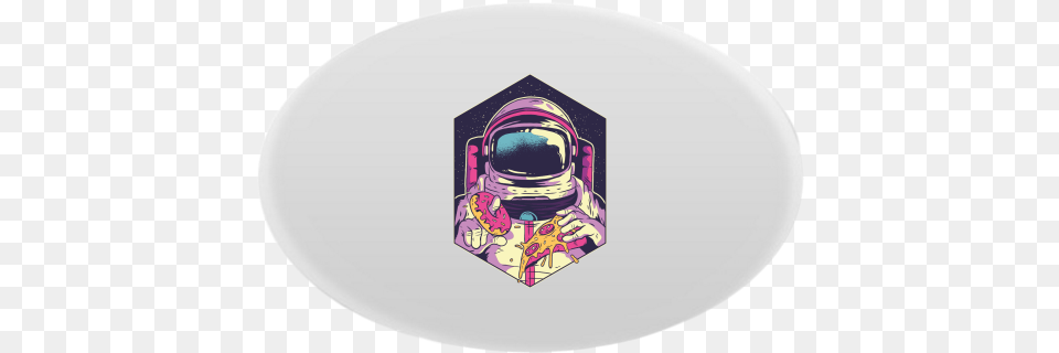 Oval Magnet With Printing Astronaut Food Pizza Astronauta, Sticker, Purple, Accessories, Tie Free Png