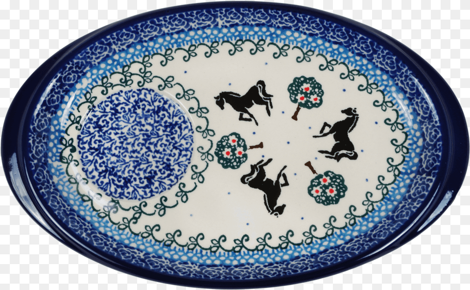 Oval Snack Platesaucerclass Lazyload Lazyload Mirage Blue And White Porcelain, Pottery, Art, Dish, Platter Free Png Download